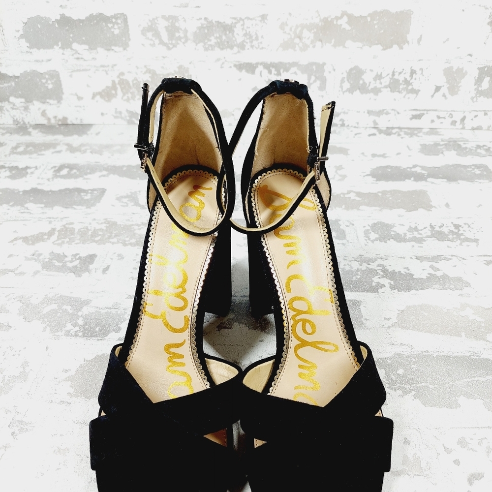 NEW Sam Edelman Yancy Black Heeled Ankle Strap Sandals M434 - Picture 10 of 14